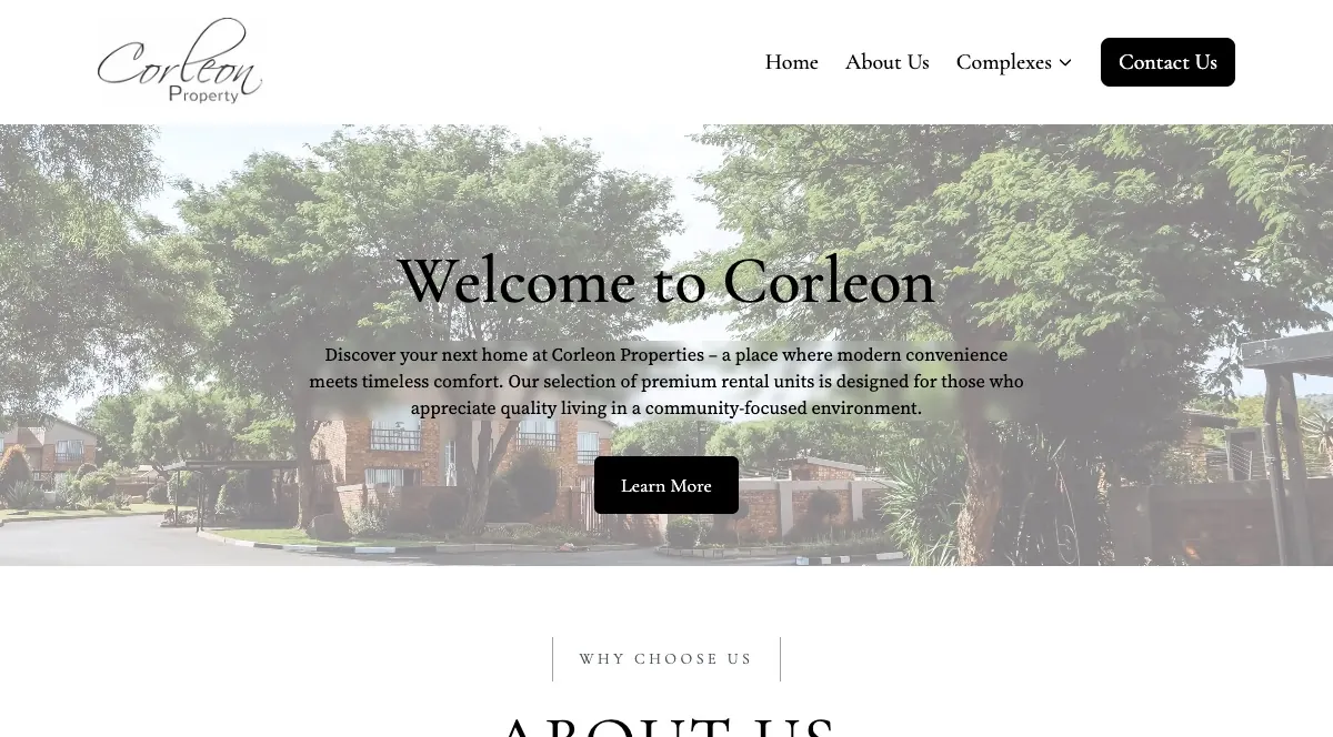Corleon Property: Website Redesign, project cover image