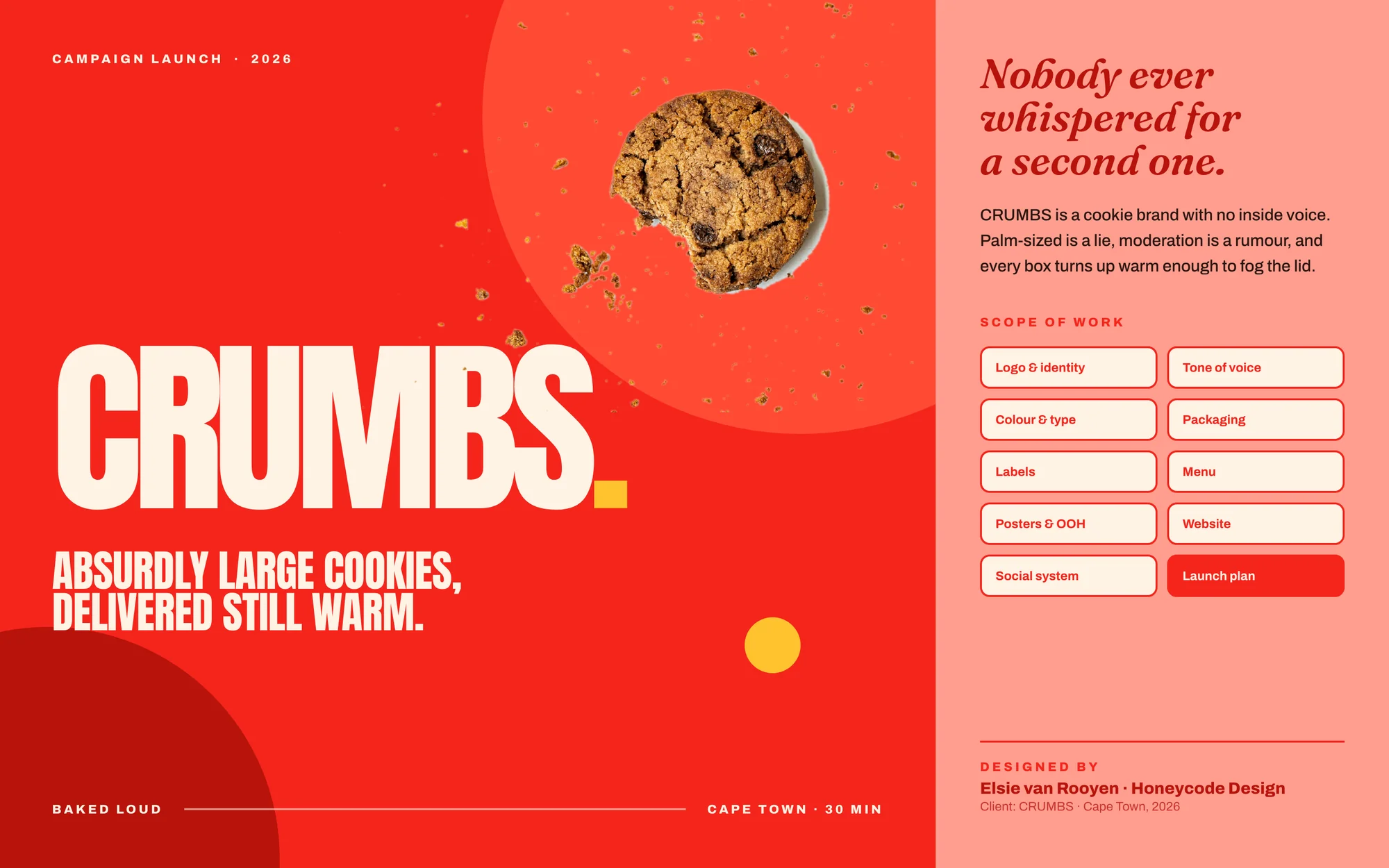 CRUMBS: Oversized Cookie Brand & Campaign Launch, project cover image